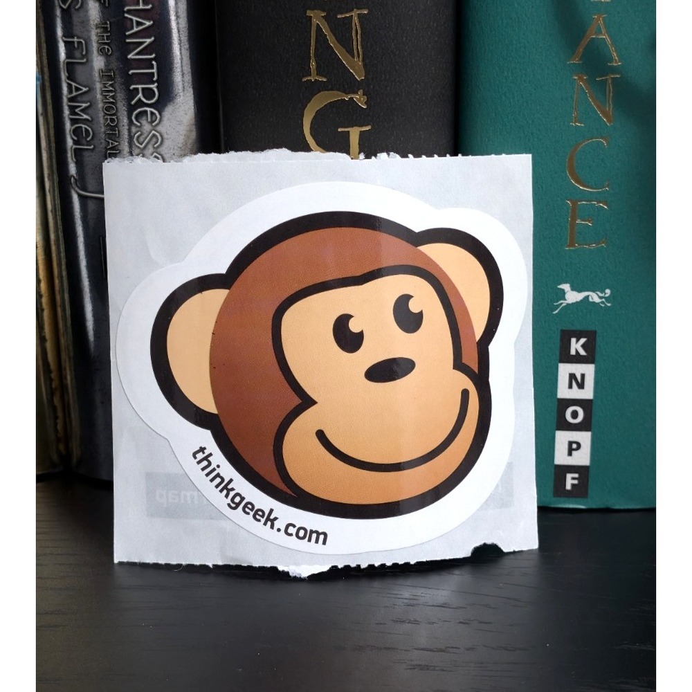 ThinkGeek Timmy the Monkey Sticker Early Era Y2K Promotional Tech Nostalgia